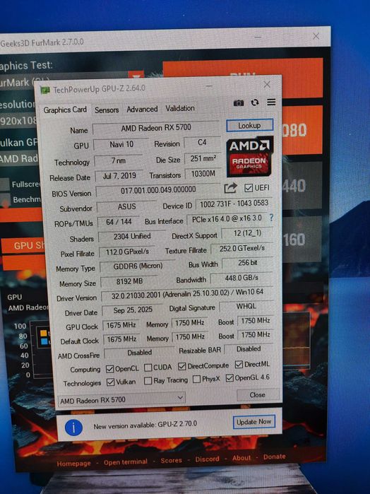 ASUS Dual RX 5700 OC 8 GB