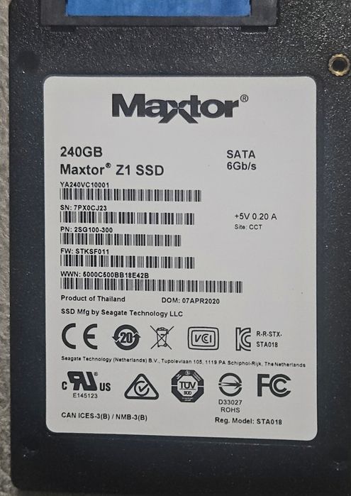 Dysk ssd maxtor 240gb uzywany 10h