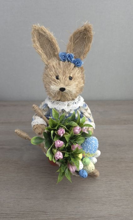 Великодній заєць ручної роботи (34 см) | Декор до Великодня | Handmade