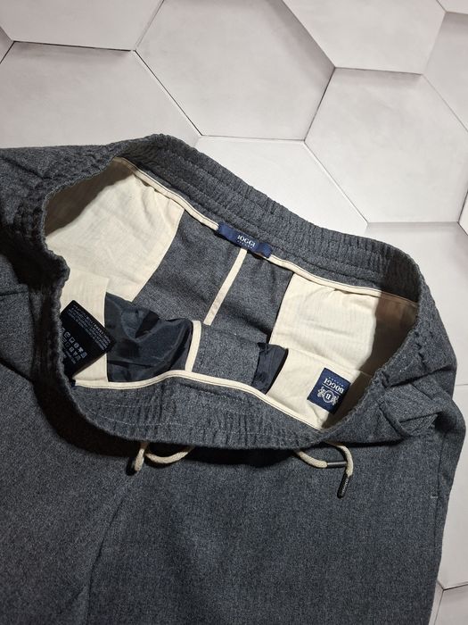 Boggi Milano City Trousers In Flannel Grey Loro Wool Men's/48/M-L