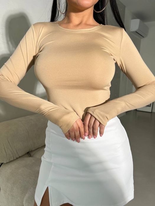 Лонгслів ЯКІСНИЙ жіночий чорний білий  з прорізами для пальців скімс