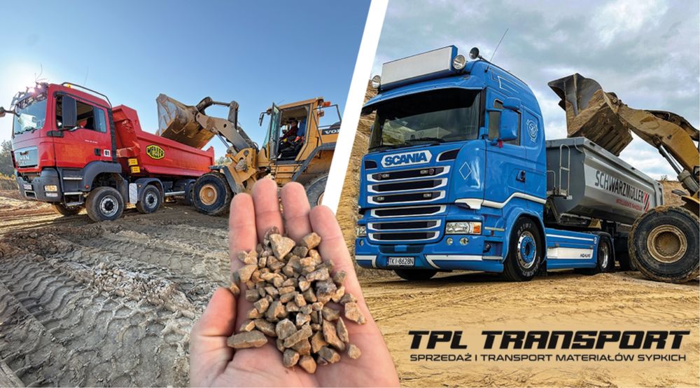 Usługi transportowe wywrotkami wynajem 4ośki 8x6