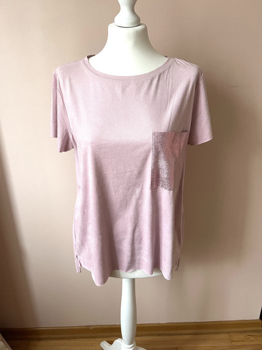 T-shirt z kieszenią bluzka z krótkim rękawem kobieca oryginalna