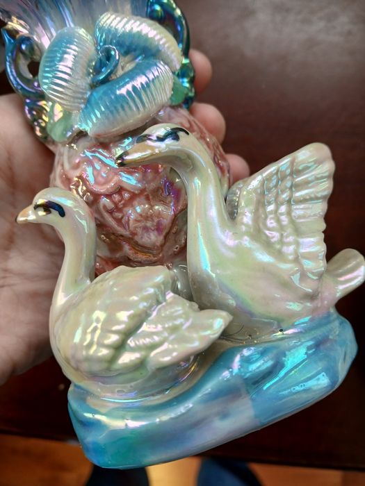 Ceramiczny wazonik wazon z łabędziami