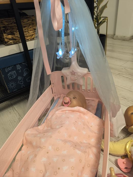 Zestaw Baby Born Anabelle Chou Chou łóżeczko nocnik ubranka butelka