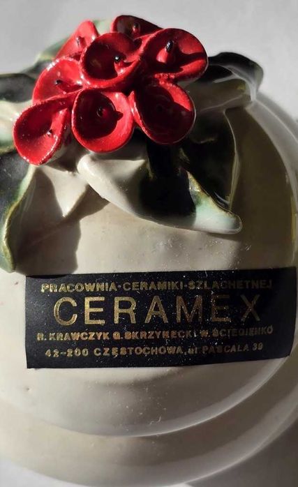Piękne ceramiczne pudełko Ceramex Częstochowa PRL