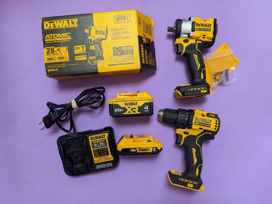 Аккумуляторний гайковерт Dewalt DCD708 + DCF921 +АКБ 4Ah ,2Ah зарядне