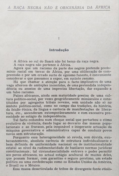 A Raça Negra Não Vem de África