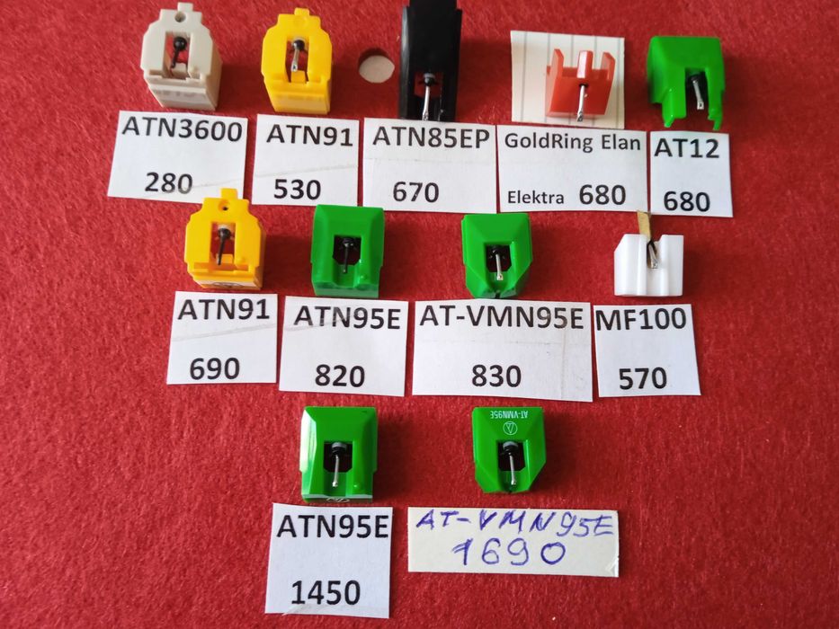 Голки вставки і картриджі нові AT3600L AT91 AT95E AT-VM95C