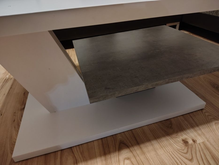 Stolik kawowy biały/szary 110x60