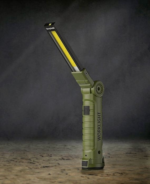 Фонарик с аккумулятором для военных и СТО. +Режим красного света. Хаки