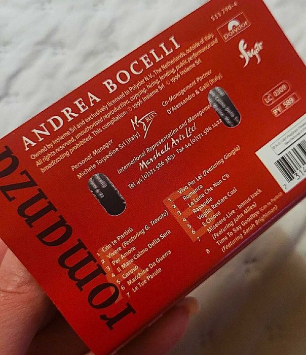 Andrea Bocelli - dwie kasety w stanie IDEALNYM