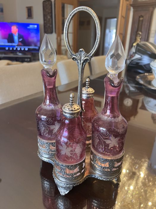 Galheteiro / saleiro Cristal Lapidado