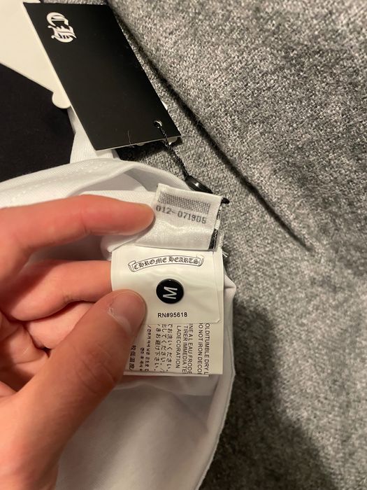 Chrome Hearts Manga Comprida Preta/Branca- Tamanho M