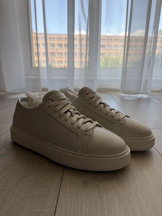 Кеди білі Santoni