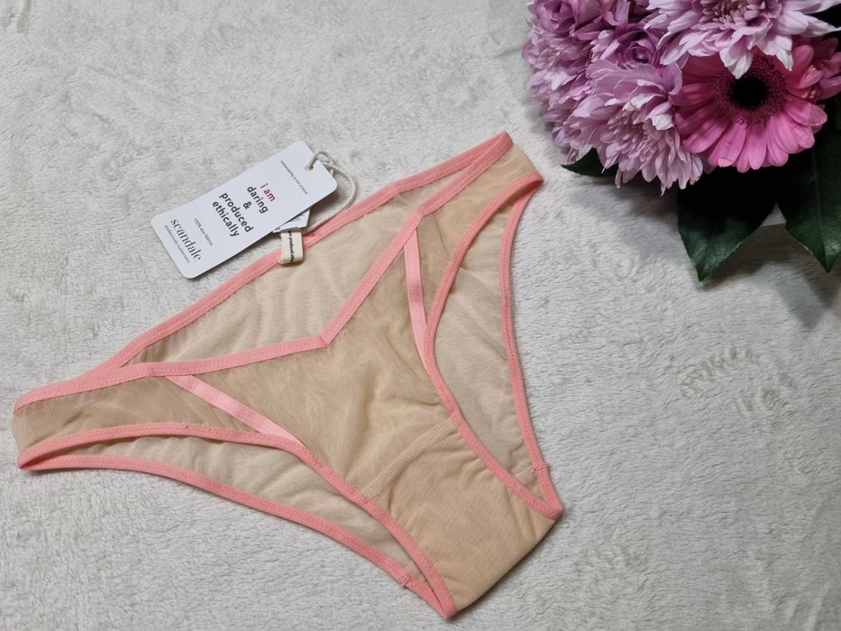Scandale eco lingerie, cieliste, transparentne majtki, rozmiar XS