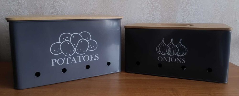 Органайзер для овочів (комплект 2шт) (метал+дерево)