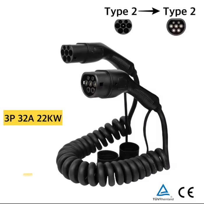 Cabo carregamento - carro elétrico 22kW / 32A - extensivel até 5m