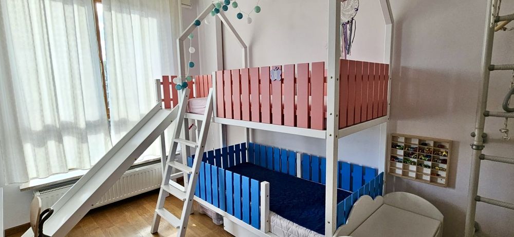 [Rezerwacja]  Łóżko piętrowe 80×160 ze zjeżdżalnią