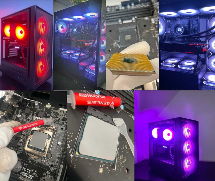 Mocny Komputer Gamingowy RTX 5060 8GB / R5 5500 / 32 Ram / SSD+HDD / W11 / Do Gier / Bialy ARGB