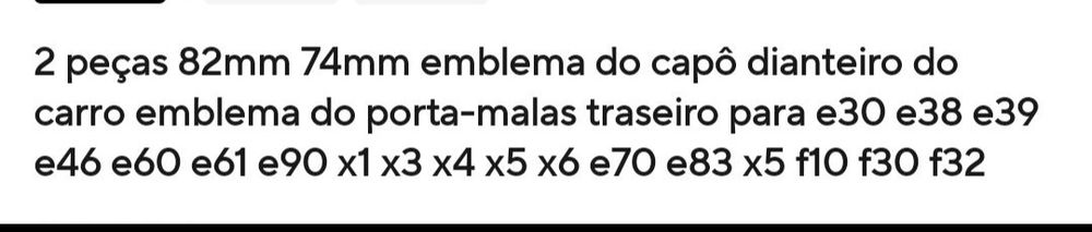 Emblema para Capô 74 mm