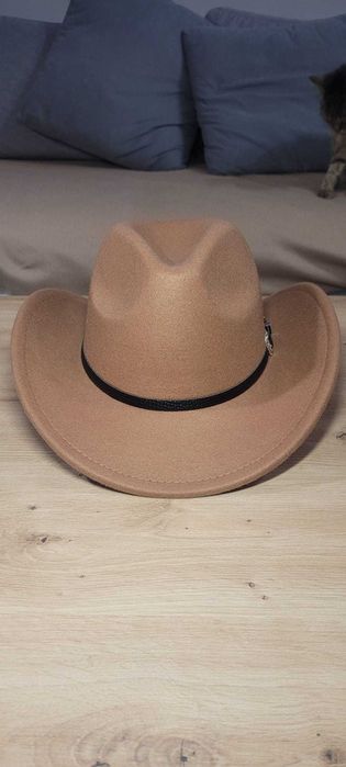 Kapelusz kowbojski beżowy klasyczny Wild West Country Western nowy
