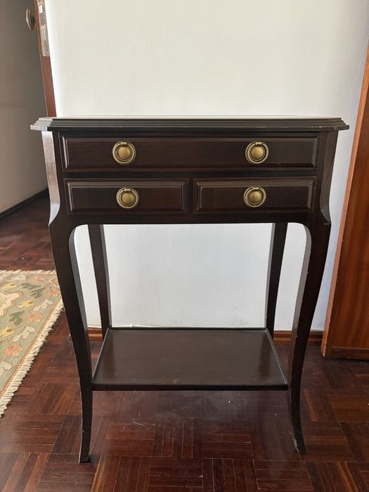 Mesa de Apoio / Consola Vintage em Madeira com Gavetas