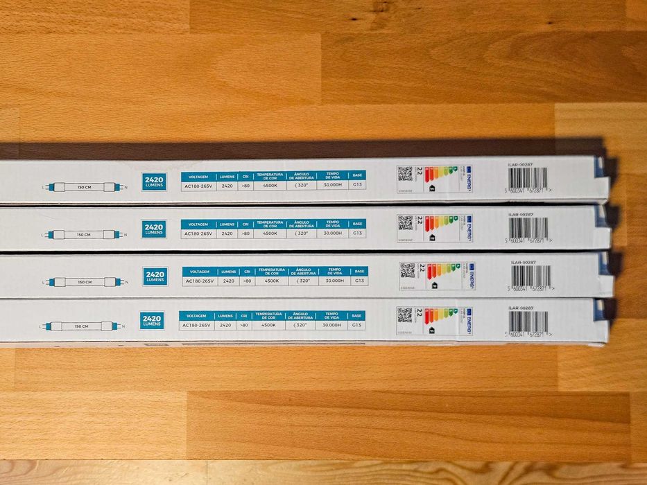 4x Tubo LED T8 150cm 22W 4500K G13 2 lados – ARON Light – NOVO (conj)
