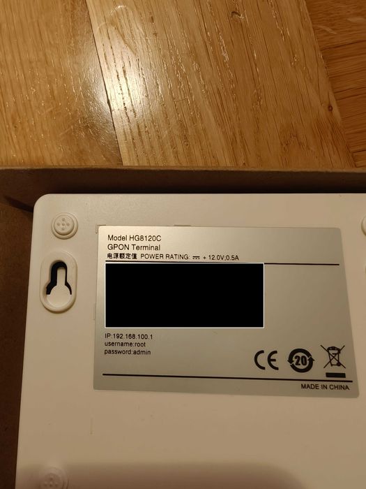 Terminal Światłowodowy ONT Huawei HG8120C | Komplet