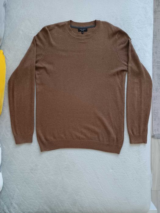Męski cienki sweterek New Look Man - rozmiar/size S, brązowy