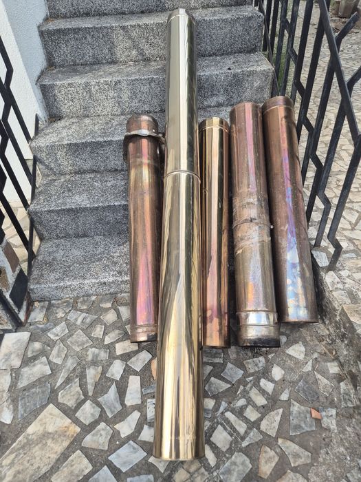 Tubos inox de 1m para saída fumo