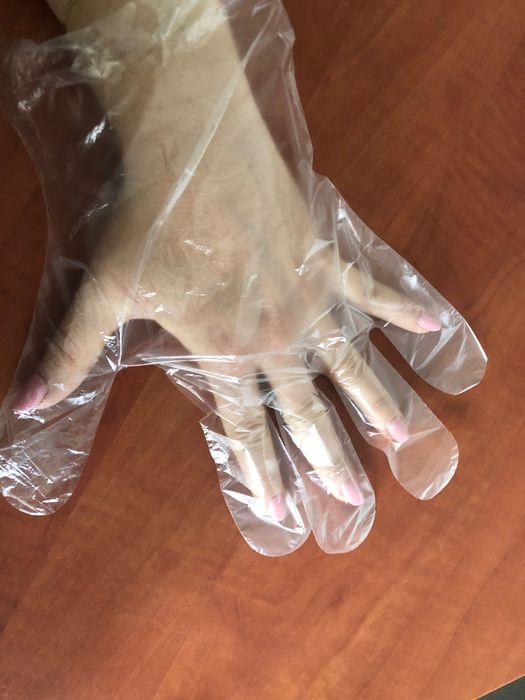Rękawiczki foliowe 100 opakowań, mocne HDPE rozmiar L zrywki