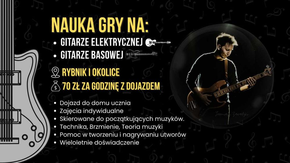 Nauka Gry na Gitarze | Elektryczna | Basowa | Rybnik i Okolice