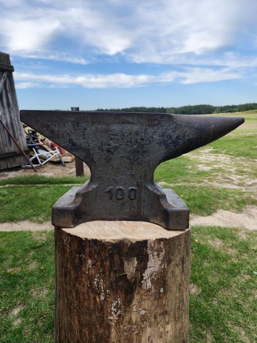 Stalowe kowadło jednorożne 100kg + Pień
