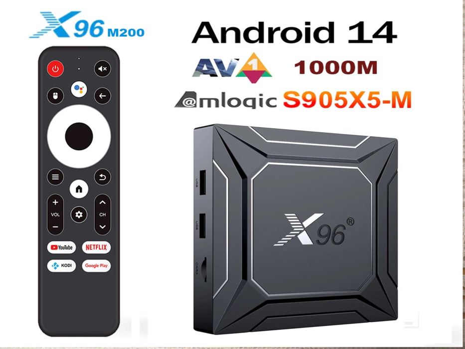 X96 M200 Tv box 4/64gb android 14 S905X5M