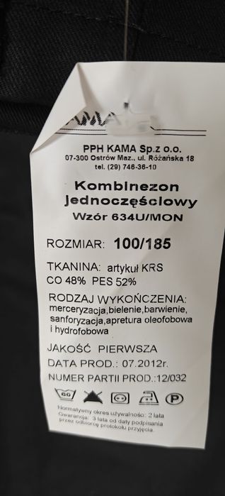 Kombinezon jednoczęściowy MW