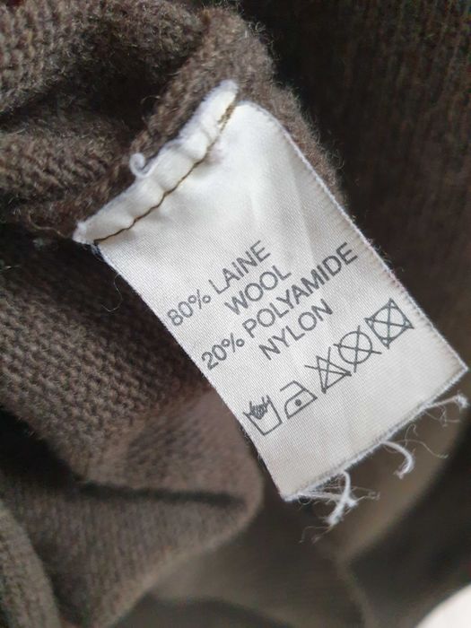 Zielony khaki sweter Citta do Milano wełniany wełna jagnięca L