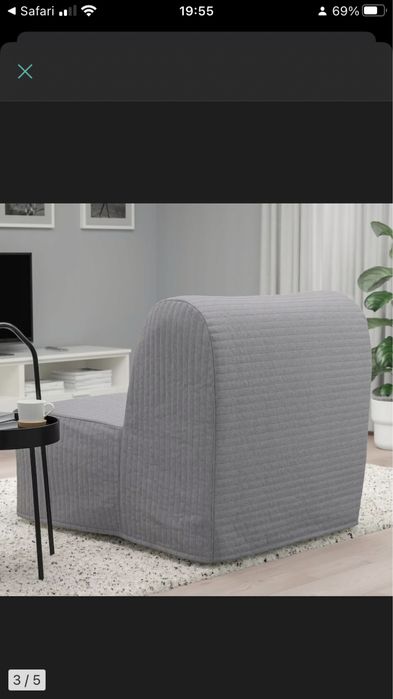 Rozkladany fotel ikea bialy