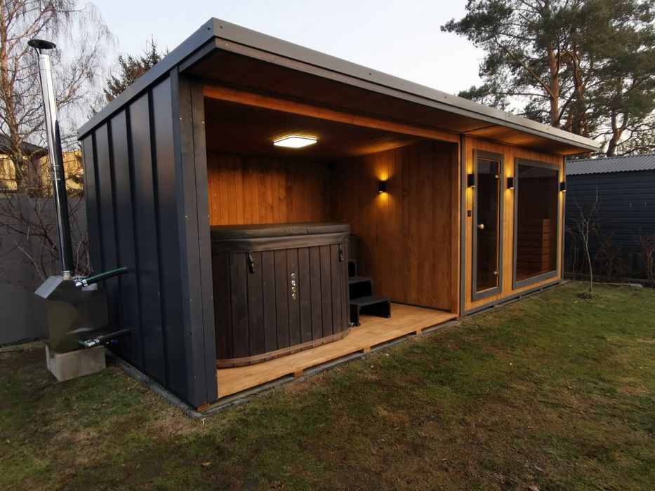 Kompleks Spa Sauna Nicea 7,2m x 2,3m Szatnia Piec