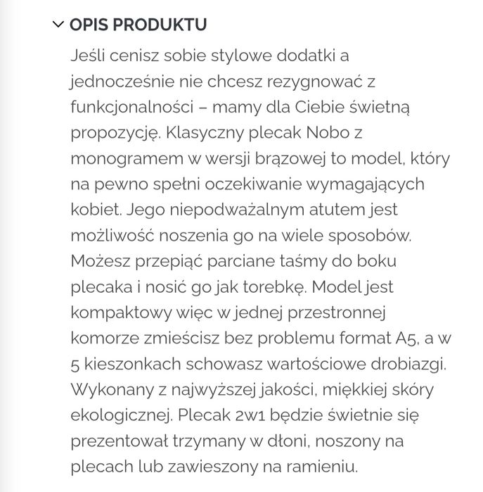 Plecak damski 2w1 Nobo, Monnari