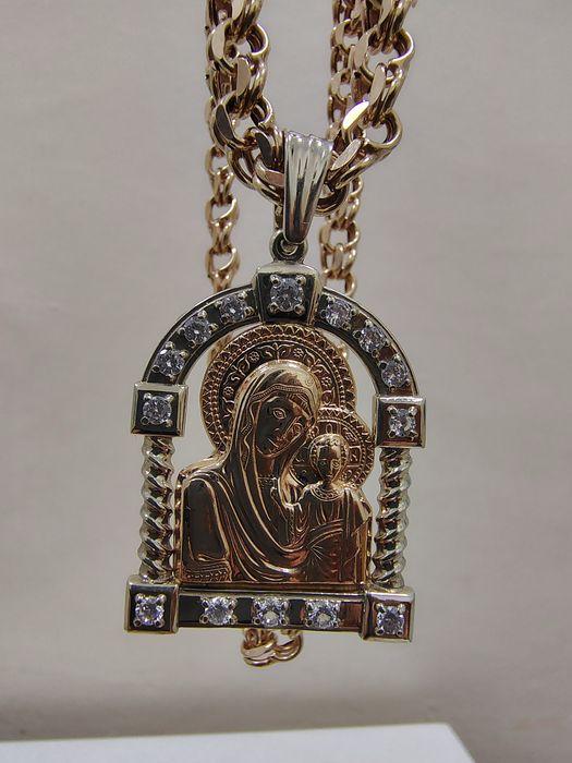 Золотая цепочка бисмарк 585 и ладанка