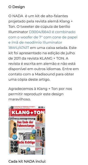 Woofers de referência mundial, Scanspeak  WU/4741T00