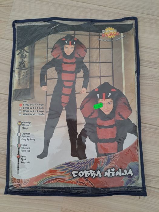 Fato Carnaval Cobra Ninja (3-4 anos)