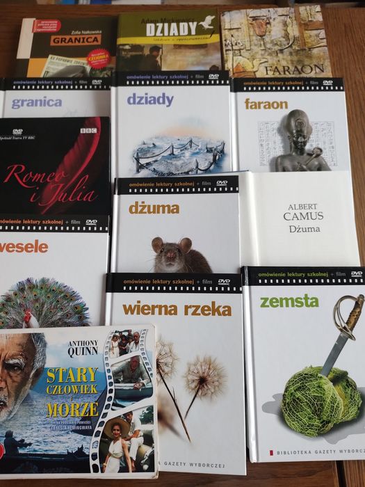 13 x Lektury 9 dvd i 5x ksiazki stan bardzo dobry Gazeta wyborcza