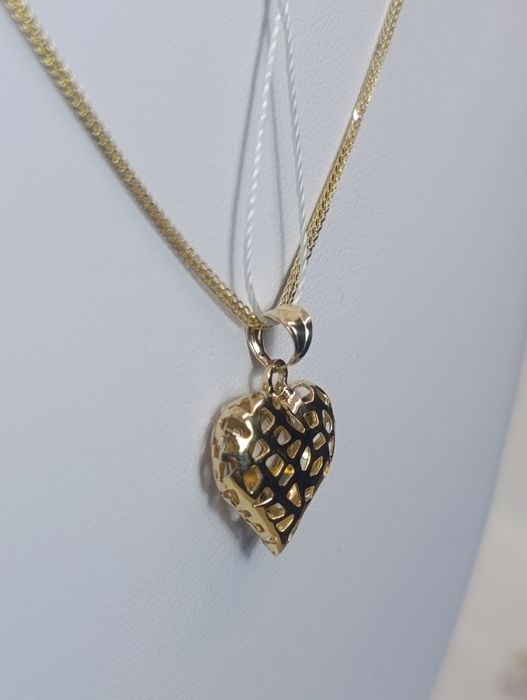 Złota zawieszka wisiorek w formie serduszka złoto próby 585° 14k