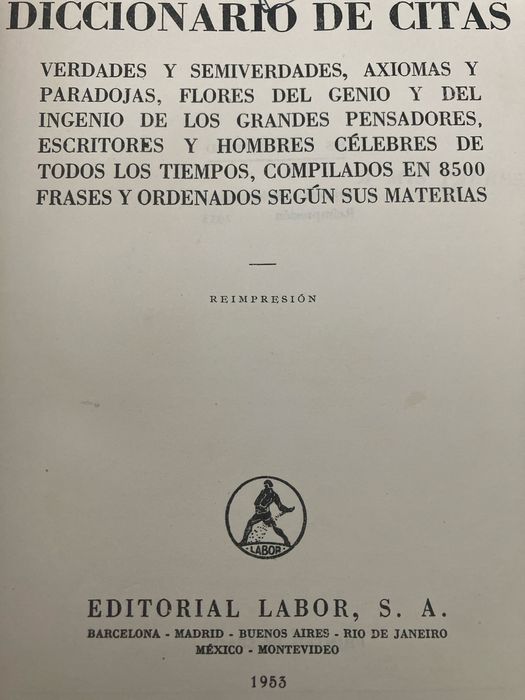 Diccionario de citas de 1953 autor C.Goicoechea
