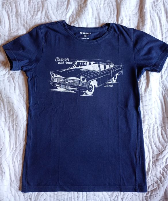 146 Reserved T-shirt koszulka bluzka z krótkim rękawem z cadillackiem