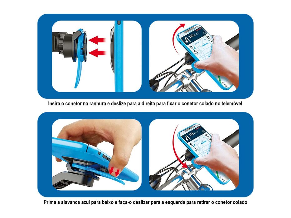 Suporte telemóvel género Quad Lock com amortecedor para moto/bicicleta