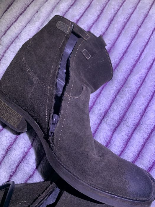 Ботинки нат замш под козаки