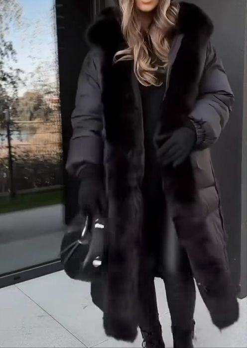 Зимовий пуховик довгий